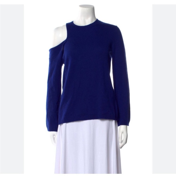 A.L.C. WOMENS SWEATER WOOL CASHMERE BLUE OVERSIZE LONG SLEEVE XS